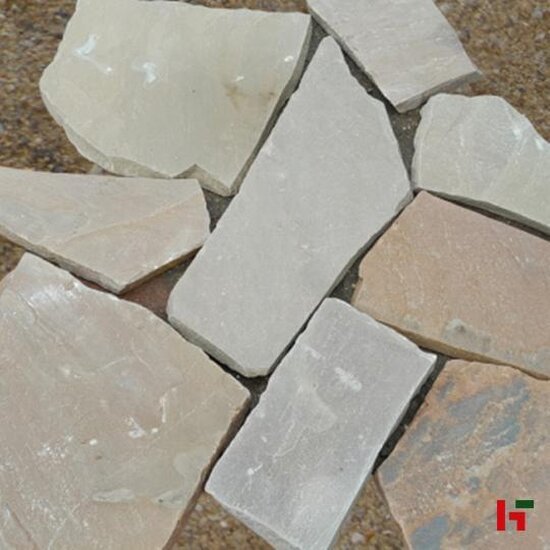 Natuursteentegels - Kandla, Natuursteen Flagstone - Zandsteen Brown L - 77 kg/m² - 4-7 st/m² - 2-4 cm dik - Private label