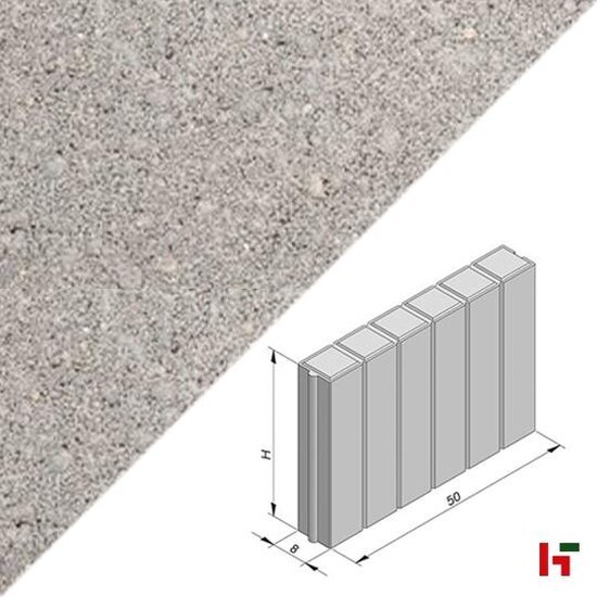 Palissades - Palissadeband "Recht" Grijs 50 x 8 cm 35 cm - Private label