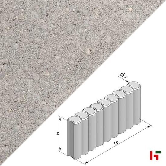 Palissades - Palissadeband "Rond" Grijs 50 x 8 cm 50 cm - Private label