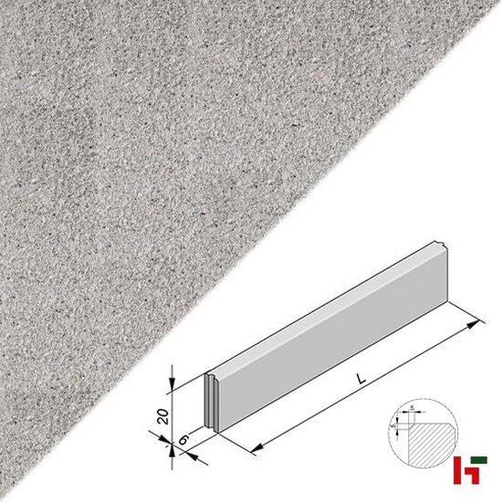 Boordstenen - Rockstone Boordsteen Silver Light Intens 100 x 6 x 20 cm - Stone & Style