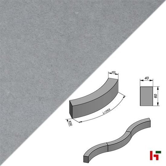 Tuinmeubilair - Wave Grey Velvet 60 cm 265 x 40 cm - Stone & Style