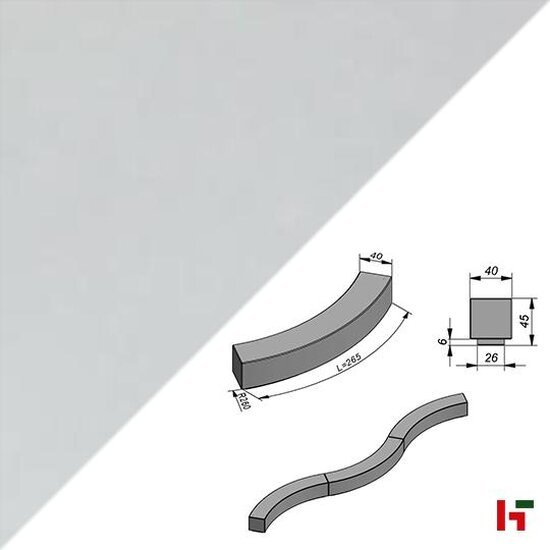 Tuinmeubilair - Wave met voet Cream Velvet 45 cm 265 x 40 cm