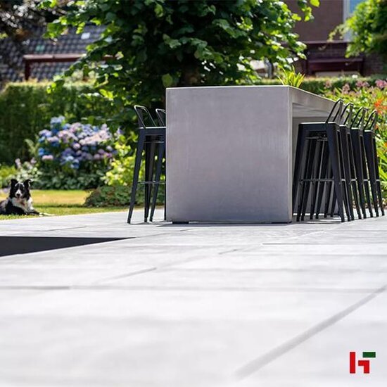 Tuinmeubilair - Patio Table Smooth Grey Velvet 107 cm 300 x 100 cm - Stone & Style