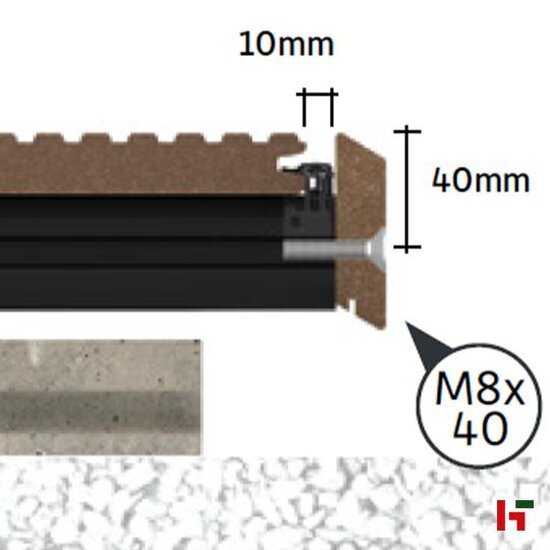 Composiet terrasplanken - Megawood/EasyDeck, Schroef M8 x 40 mm 10 st - Megawood