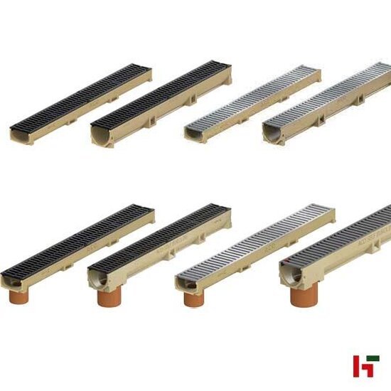 Afvoergoten - Euroline 100 Afvoergoot met uitloop Ø 110 mm - 100 cm Gietijzer - ACO