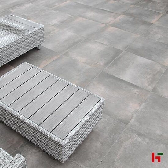 Keramische tegels - Concrete Metal, Keramische Terrastegel Oxide 60 x 60 x 2 cm - Private label
