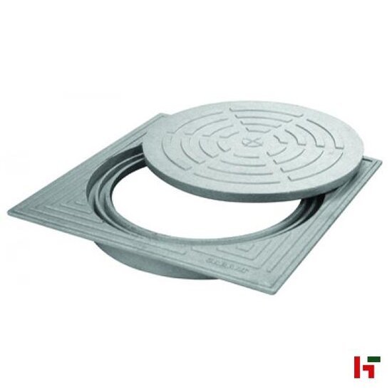 Putdeksels & roosters - Putdeksel voor buis, Enkel - Aluminium 25x25cm - in mof Ø200mm - Private label