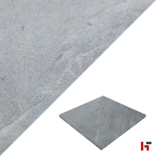 Keramische tegels - Solido Ceramica, Skyline Grey 60 x 60 x 3 cm - Stone Base