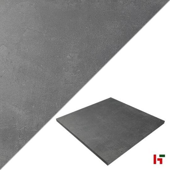 Keramische tegels - Solido Ceramica, Unic Carbon 80 x 80 x 3 cm - Stone Base