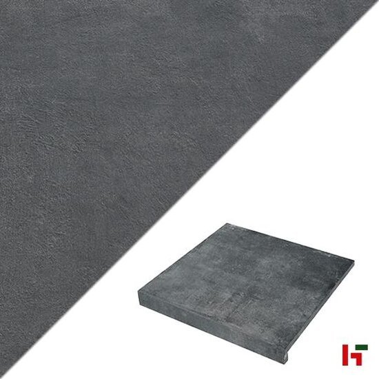 Zwembadboorden & vijverranden - Solido Ceramica, Zwembadboord Cemento Black 60 x 60 x 3/7 cm - Stone Base