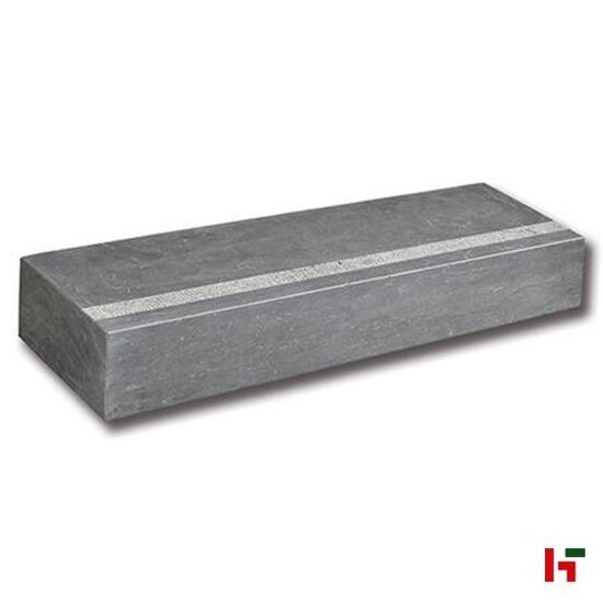 Tuintrappen - China Blue, Trapblok - Blauwsteen Hoekstuk met rand 50 x 35 x 15 cm Verzoet & Anti-slip - Stone Base