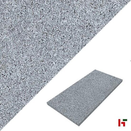 Natuursteentegels - Misty, Natuursteentegel - Graniet Grey 80 x 40 x 3 cm - Stone Base