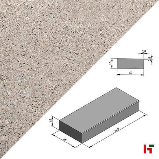 Tuintrappen - Carreau, Megatrap Edgy Step Gris Naturel 100 x 40 x 15 cm - Stone & Style