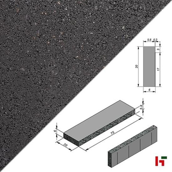 Muurelementen & stapelblokken - Carreau + Walling line Carbon 75 x 20 x 6 cm Basis - Stone & Style