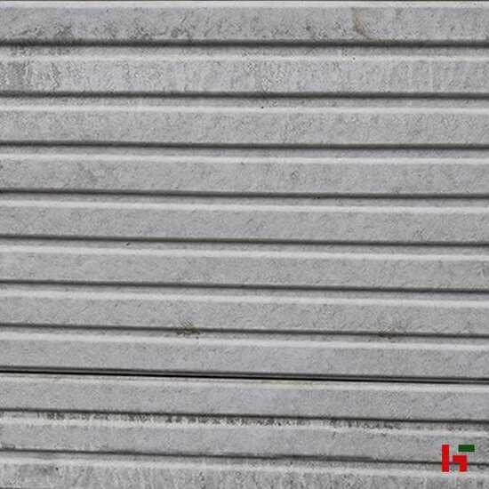 Structuur schutting - Sierbetonplaat met structuur - decoratieve betonplaat voor tuinafsluiting Grijs Linear Rechte plaat 199 x 38,5 cm - Private label