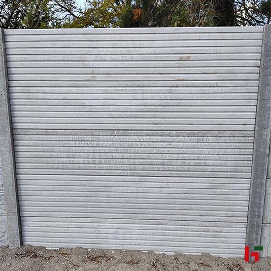 Structuur schutting - Sierbetonplaat met structuur - decoratieve betonplaat voor tuinafsluiting Grijs Linear Rechte plaat 199 x 38,5 cm - Private label
