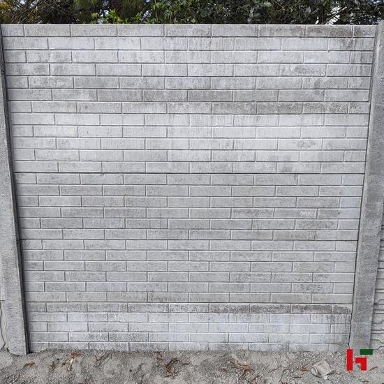 Structuur schutting - Sierbetonplaat met structuur - decoratieve betonplaat voor tuinafsluiting Antraciet Steenmotief Rechte plaat 199 x 38,5 cm - Private label