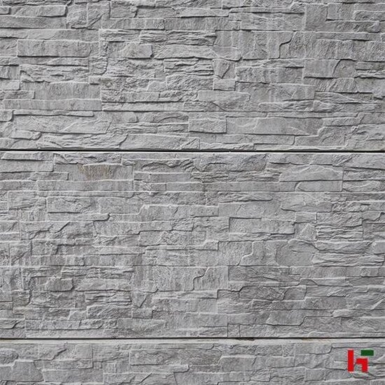 Structuur schutting - Sierbetonplaat met structuur - decoratieve betonplaat voor tuinafsluiting Antraciet Rockstone Rechte plaat 199 x 38,5 cm - Private label