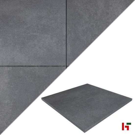 Betontegels - Trippel T, Betontegel Zwart/Grijs Genuanceerd 80 x 80 x 4 cm - MBI