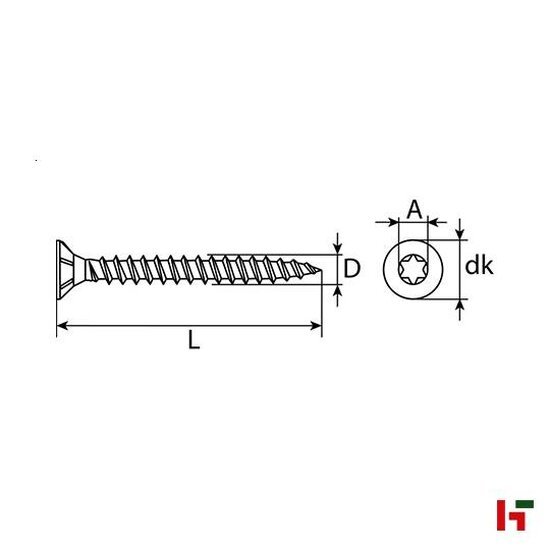 Schroeven - Spaanplaatschroef met verzonken kop, Verzinkt staal 30 mm Medium Box 4,5 mm TX20 - SWG