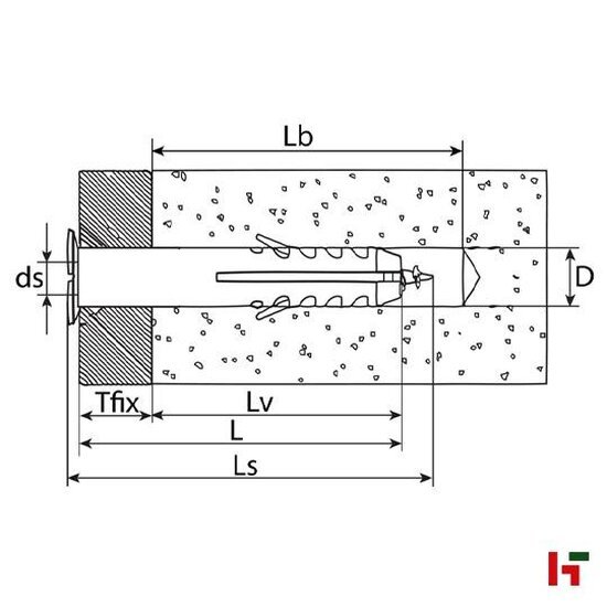 Verankering - Nagelpluggen, Verzinkt staal 100 mm Big Box 8,0 mm PZ3 - SWG