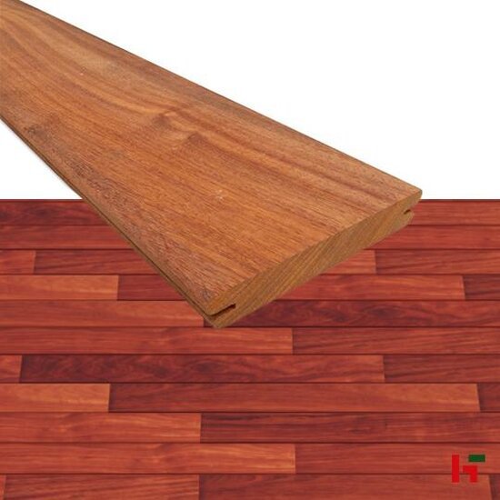 Houten terrasplanken - Terrasplank Padouk Hardhout, Geschaafd met inkeping voor B-fix clips 21 x 142 mm 275 cm - Private label