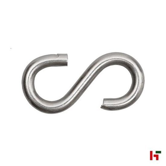 Staalkabels, kettingen en toebehoren - S-haak, Inox 5,8 x 55 mm 2 stuks - SWG