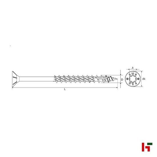 Schroeven - Formel F Spaanplaatschroef met verzonken kop, Inox A2 100 mm Small Box 6,0 mm TTAP30 - SWG