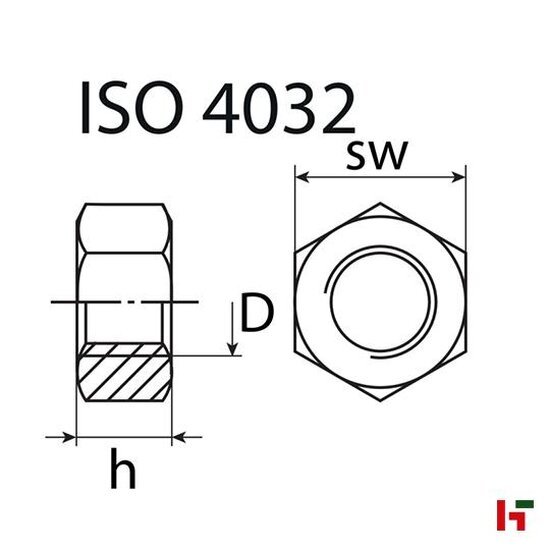 Bouten, moeren en ringen - Zeskantmoer Per stuk M 6 SW 10 Verzinkt staal - SWG