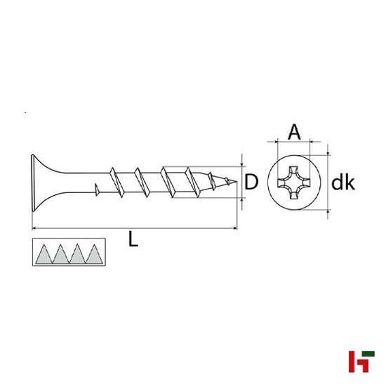 Schroeven - Snelbouwschroef 25 mm GG Medium Box 3,9 mm PH2