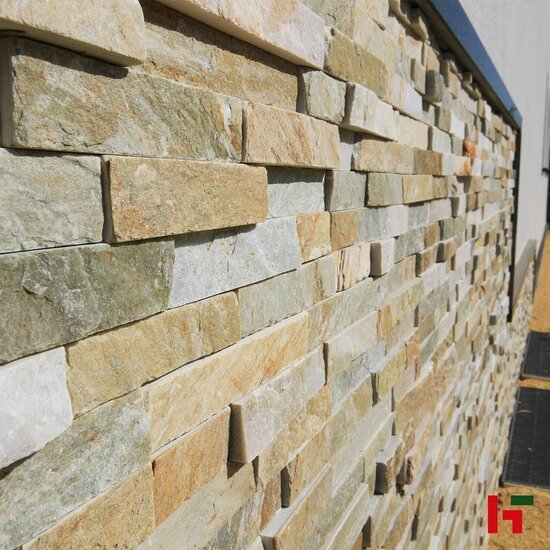 Steenstrips - Steenstrip Natural Hoekenset Gent 40 x 15 x 1,5 - 2 cm - Bauma stone