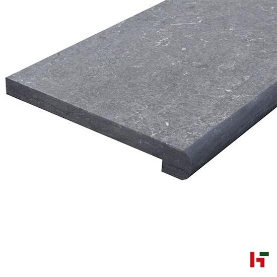Zwembadboorden & vijverranden - Bluestone H55 Hardsteen, Natuursteen Zwembadboord - Blauwsteen 100 x 35 x 3 / 5 cm Afgerond 180° Gevlamd & Geborsteld - Private label