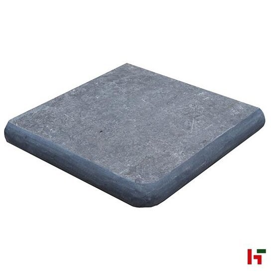Zwembadboorden & vijverranden - Bluestone H55 Hardsteen, Natuursteen Zwembadboord - Blauwsteen Buitenhoek 35 x 35 x 3 / 5 cm Afgerond 180° Gevlamd & Geborsteld - Private label