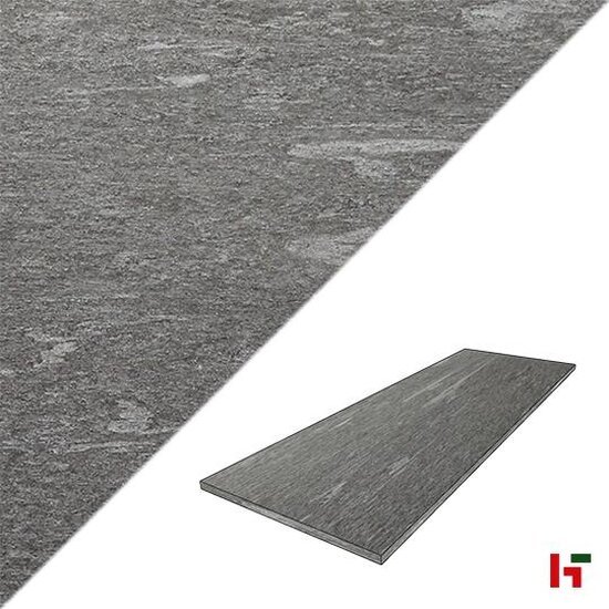 Keramische tegels - Pietra di Vals, Keramische Terrastegel Antracite 120 x 40 x 2 cm - Private label