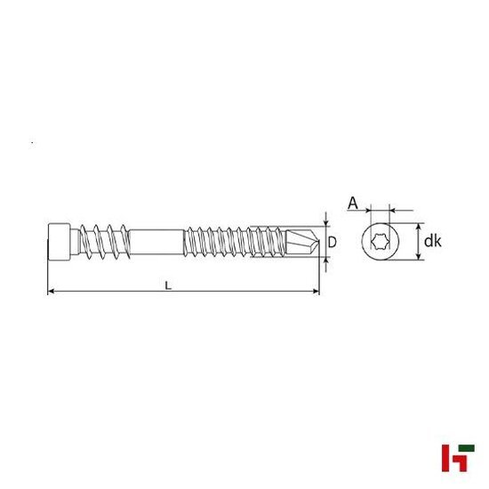 Schroeven - Terrasschroeven 45 mm Medium Box 5,5 mm HX20 A2 - SWG