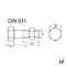 Bouten, moeren & ringen - Zeskantbout met moer, Verzinkt staal 40 mm Small Box M 6 SW 10 - SWG