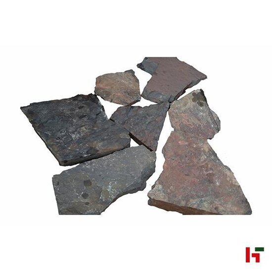 Natuursteentegels - Leisteen Bordeaux-Zwart, Flagstone Natuurruw L - 120kg/m² - Private label