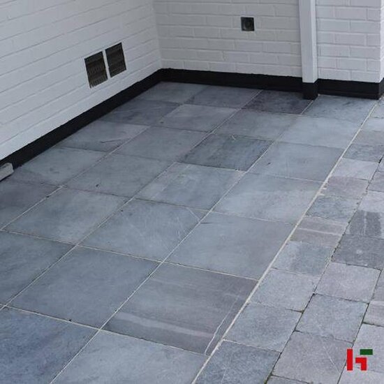 Natuursteentegels - Vietnamees blauw, Natuursteen Terrastegel - Blauwsteen Romeins verband x 2,5 cm Verouderd Gezandschuurd - Stoneline