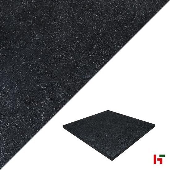 Natuursteentegels - Brasilian Black, Natuursteen Terrastegel - Kalksteen 80 x 80 x 3 cm Steel jet - Private label