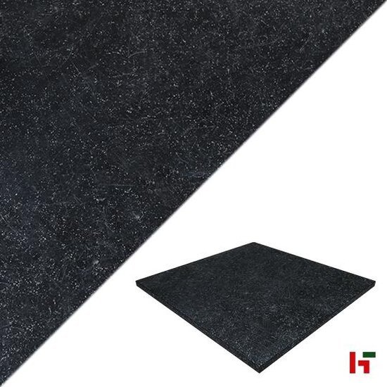 Natuursteentegels - Brasilian Black, Natuursteen Terrastegel - Kalksteen 100 x 100 x 3 cm Steel jet - Private label