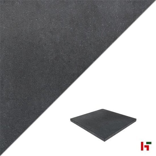 Natuursteentegels - Orient Black, Natuursteen Terrastegel - Basalt 50 x 50 x 3 cm Geschuurd - Stone Base