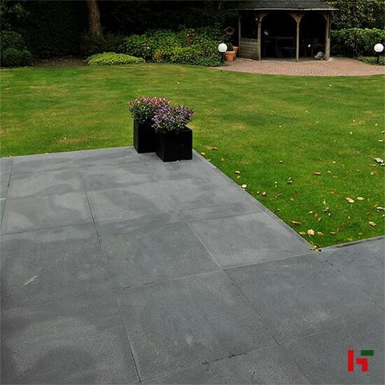 Natuursteentegels - Orient Black, Natuursteen Terrastegel - Basalt 50 x 50 x 3 cm Geschuurd - Stone Base