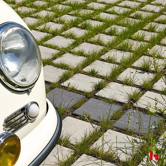 Waterpasserende klinkers - Greenstone, Waterpasserende Betonklinker Carbon Intense 25 x 25 x 10 cm - Stone & Style