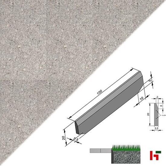 Boordstenen - Boordplaat type Wirtz 200 cm 20 cm - Private label