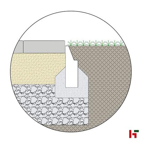 Boordstenen - Grasboordsteen met fijne bovenzijde Grijs 100 x 5-1 x 20 cm - Private label