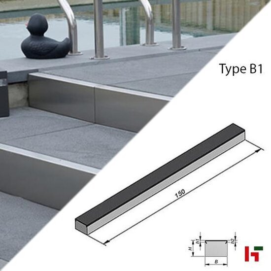 Boordstenen - Betinoc boordsteen Inox 8 cm B1 - Stone & Style