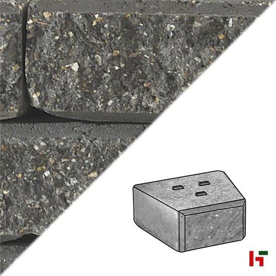 Muurelementen & stapelblokken - Granubrick, Muurelement Antraciet 23,1 / 15,3 x 20 x 10 cm - Marlux