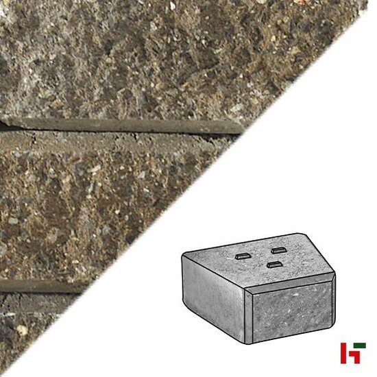 Muurelementen & stapelblokken - Granubrick, Muurelement Brons genuanceerd 23,1 / 15,3 x 20 x 10 cm - Marlux