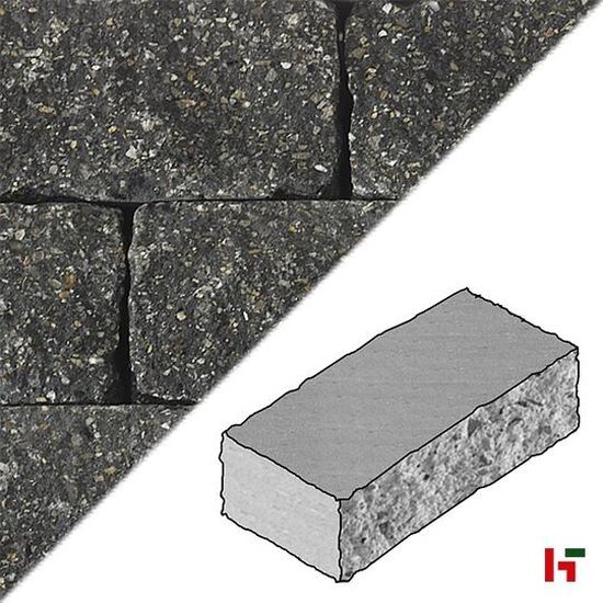 Muurelementen & stapelblokken - Granuwall, Muurelement Antraciet 50 x 25 x 15 cm afdeksteen (2-zijdig bewerkt) - Marlux