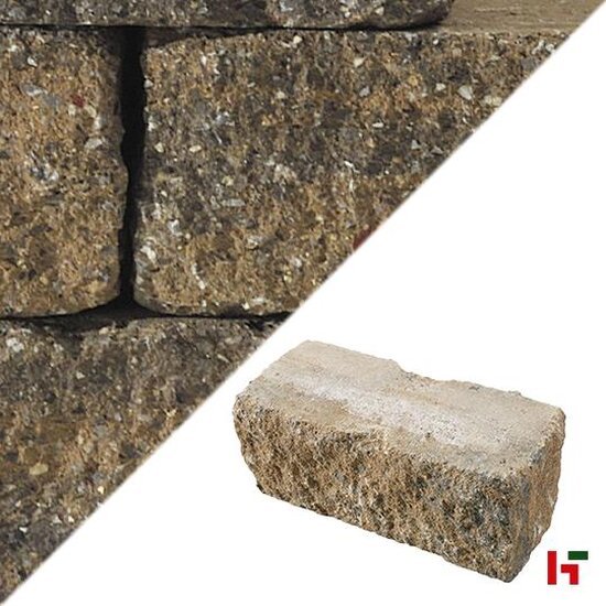 Muurelementen & stapelblokken - Granuwall, Muurelement Brons Genuanceerd 30 x 12 x 12 cm - Marlux